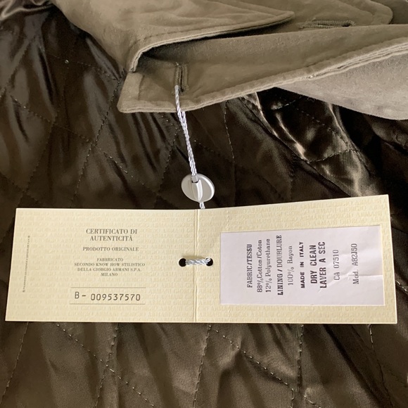 NWT Giorgio Armani Trench Coat with Quilted Liner - Picture 9 of 12